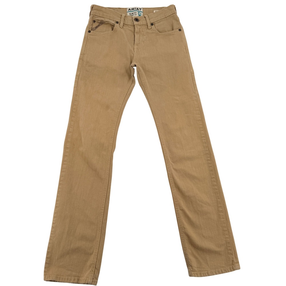 Ariat M7 Slim Fit Straight Leg Jeans Mens 28x34 Tan Khaki Denim Pants Casual